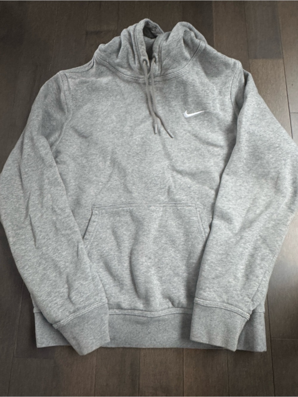 Nike Heather Gray Hooded Sweatshirt with Swoosh Tag